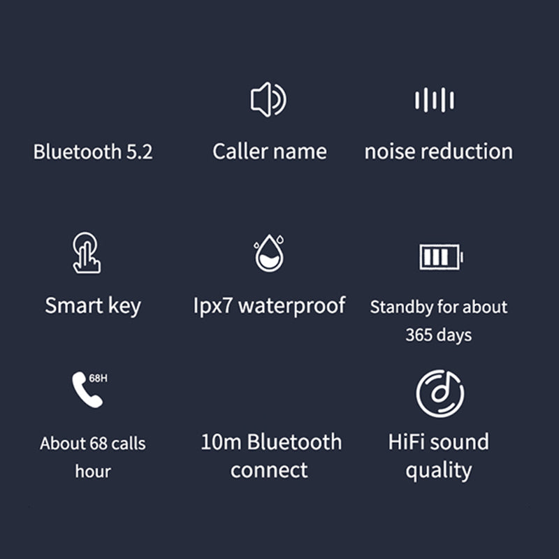 X12 Business Single Ear Wireless Bluetooth 5.2 Earhook Headset Sports Driving Stereo Music Calling Earphone X12 Business Single Ear Wireless Bluetooth 5.2 Earhook Headset Sports Driving Stereo Music Calling Earphone